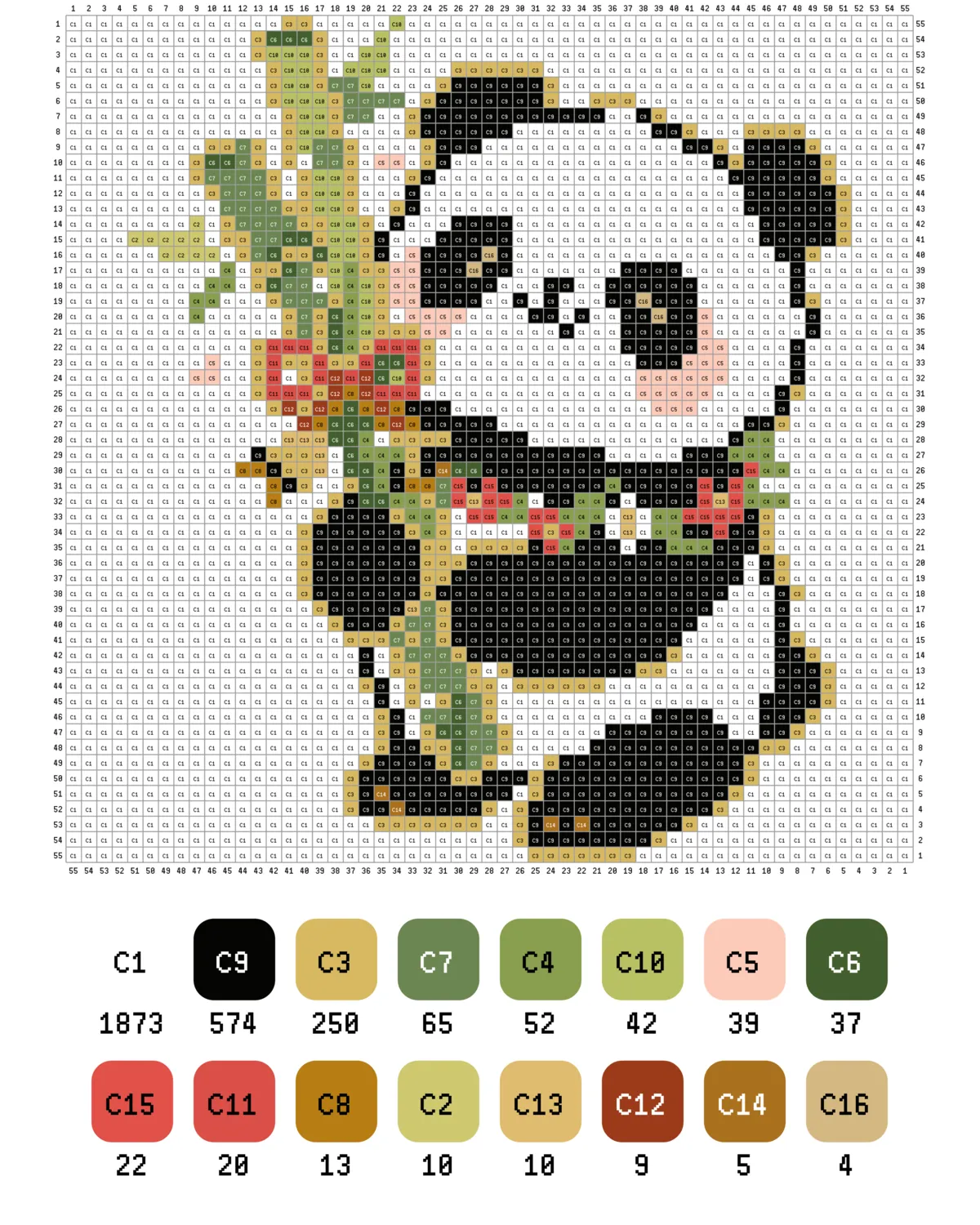 Panda and Bamboo Fuse Bead Pattern