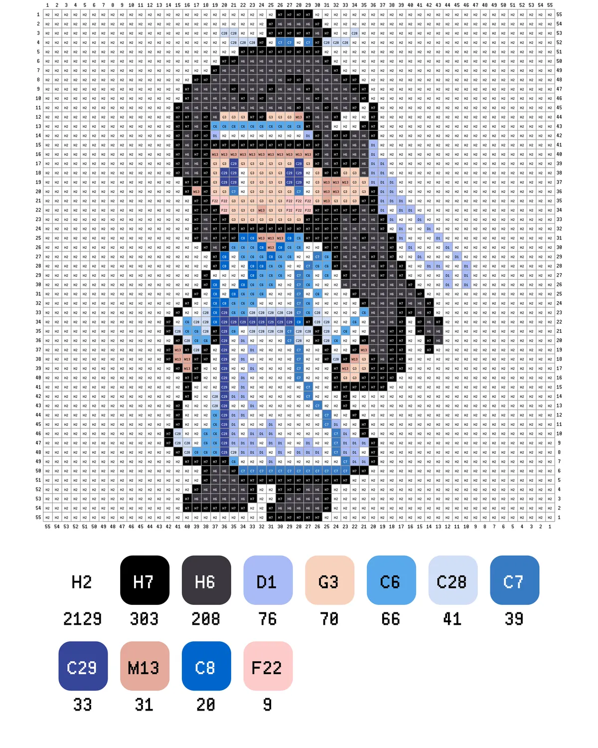 Lan Wangji Fuse Bead Pattern
