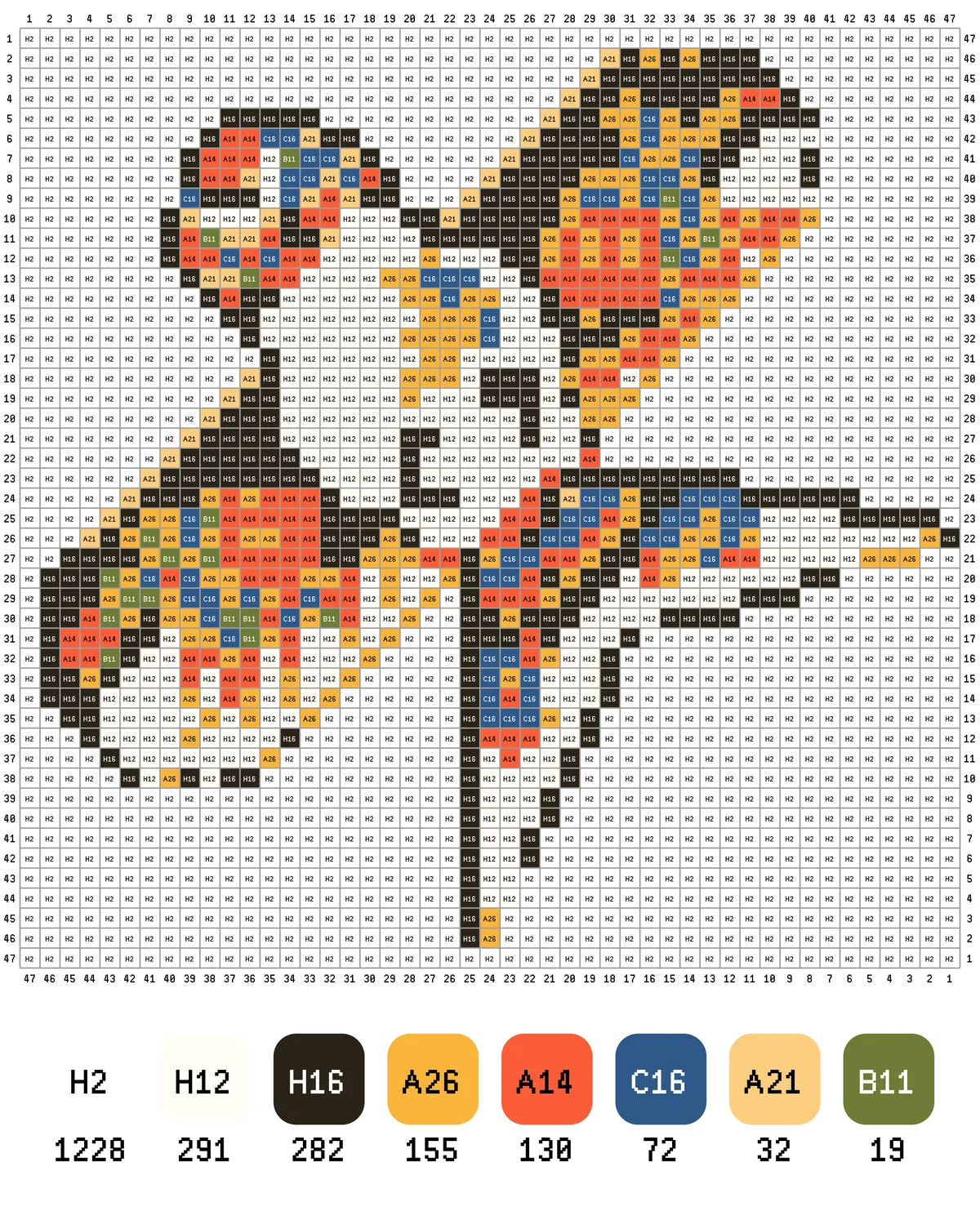 Dunhuang Kite Fuse Bead Pattern