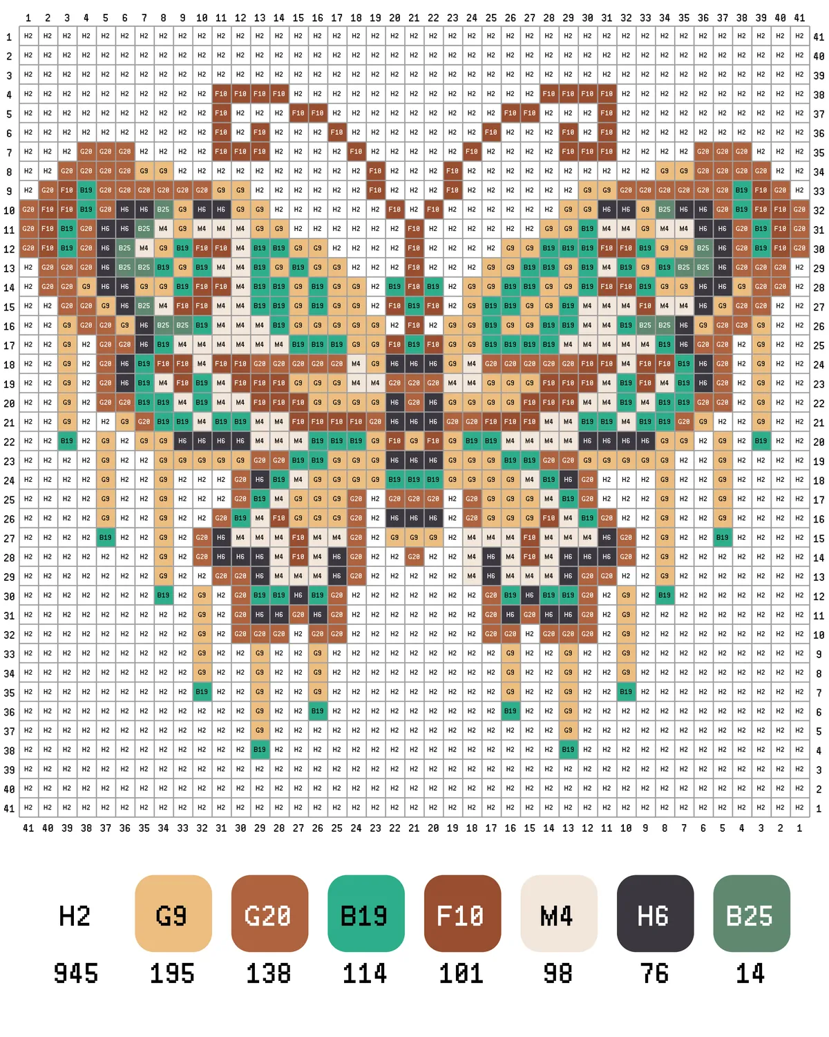 Dunhuang Butterfly Motif Fuse Bead Pattern