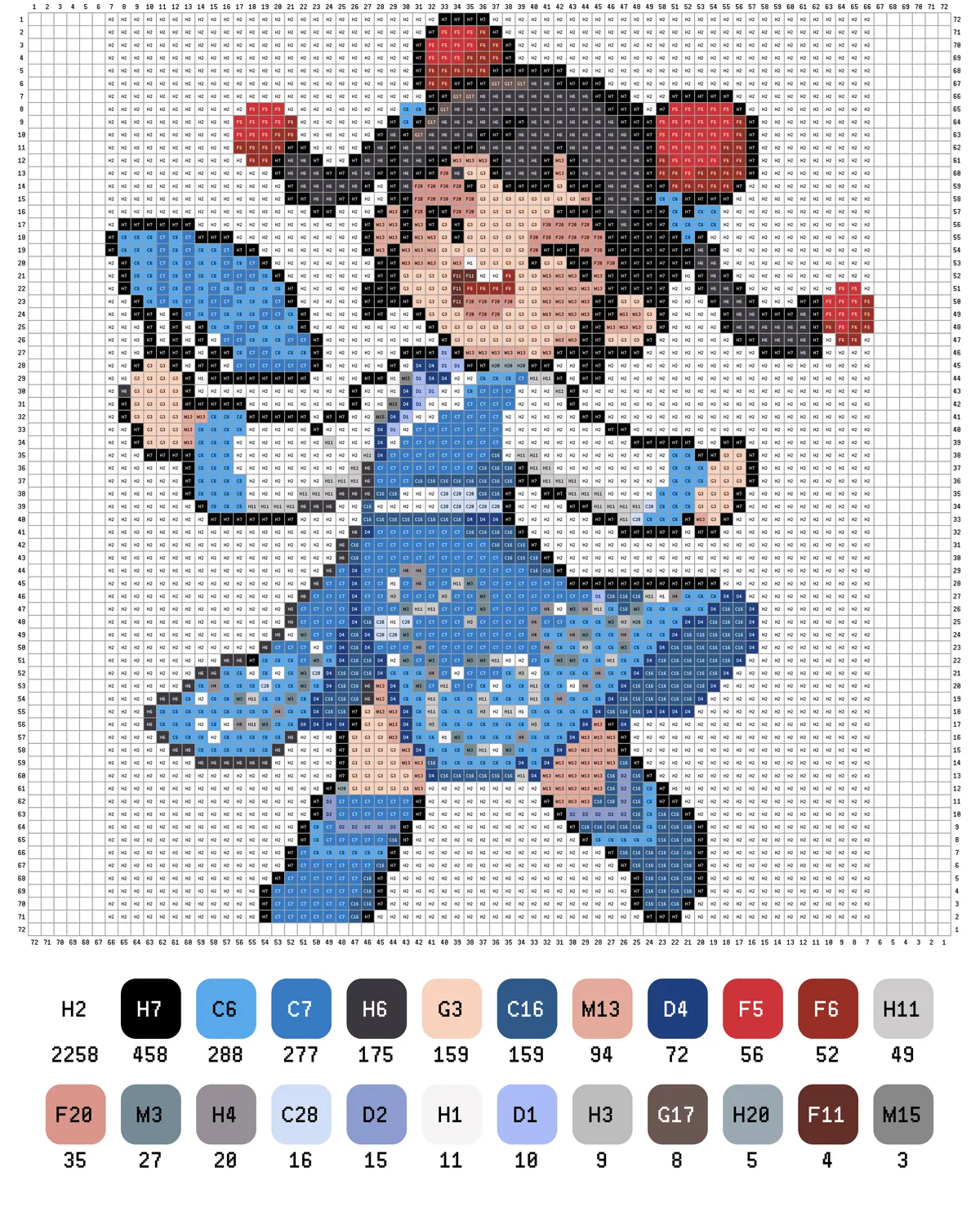 Blue Hanfu Dancer Fuse Bead Pattern